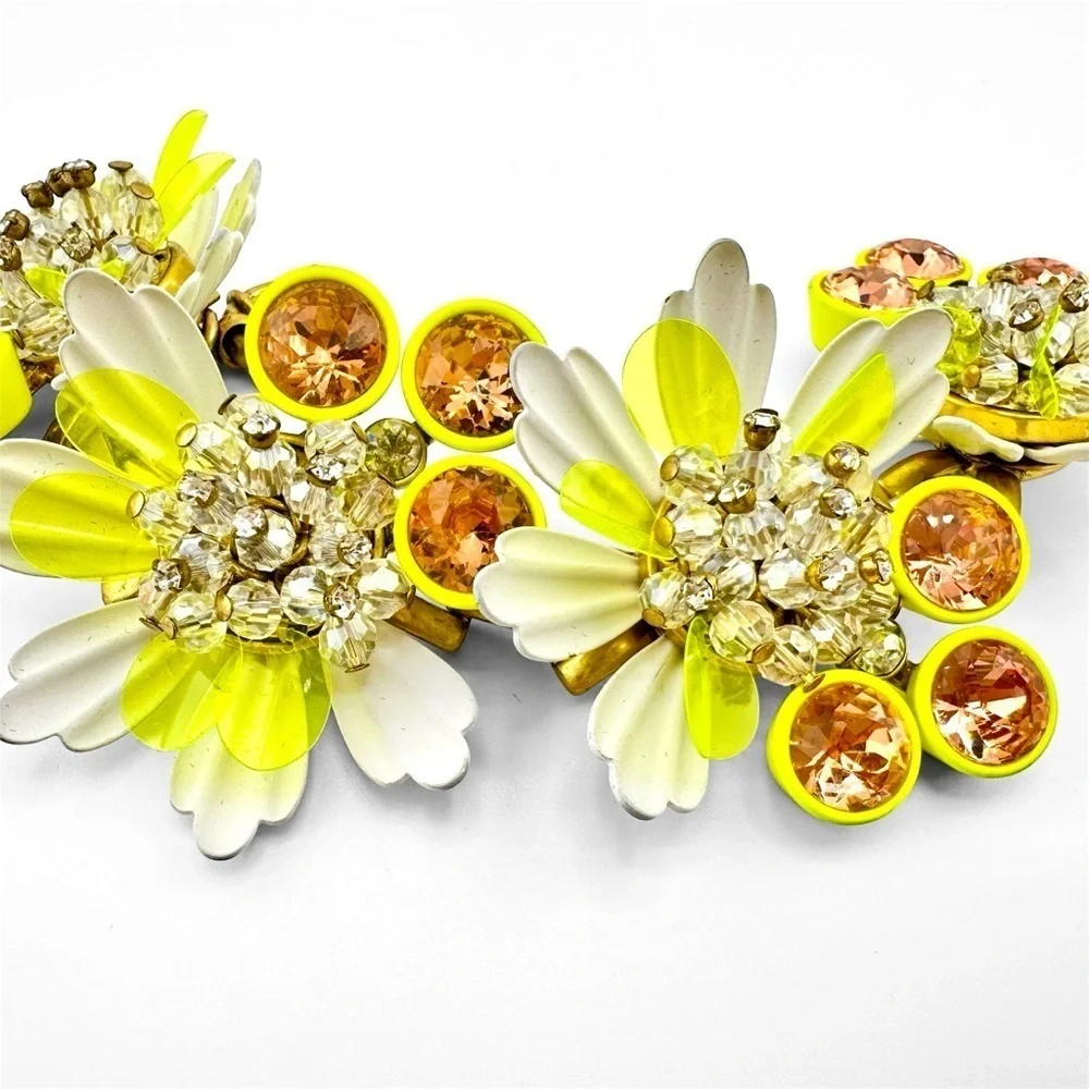 J. Crew RARE Brulee NWT White Yellow Floral Enamel Bracelet